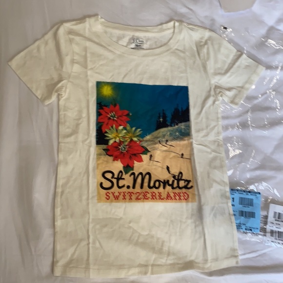 NWT J.Crew St. Moritz Graphic Tee Collector White Multicolored T-shirt XXS AT792 - Picture 8 of 11